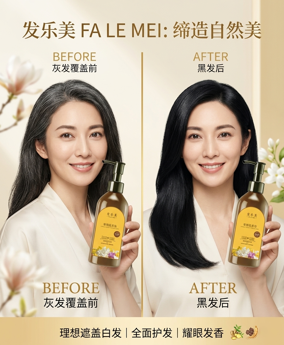 Natural Japanese Natural Hair Dye Shampoo | Original Long-Lasting